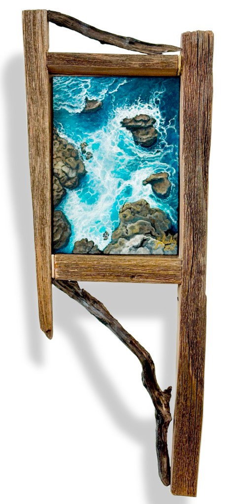 On the Rocks, Montery Bay, California By Jeanetta Darley. Arkansas Artist. Nature & Nostlagia